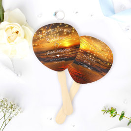 トロピカルエレガントビーチストリングライト結婚式の引き出物 ハンドファン