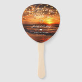 トロピカルエレガントビーチストリングライト結婚式の引き出物 ハンドファン (正面)