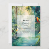 トロピカルエレガントビーチパームツリーズブライダルシャワー 招待状 (正面)