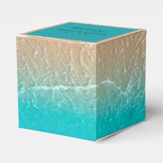 トロピカルエレガントビーチ結婚式お願いボックス フェイバーボックス (正面サイド)