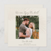 トロピカルエレガントフォトセーブ・ザ・デート案内 招待状 (正面/裏面)