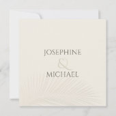 トロピカルエレガントフォトセーブ・ザ・デート案内 招待状 (裏面)