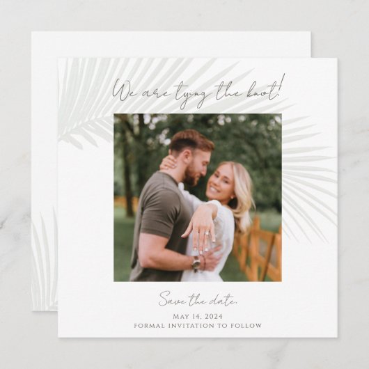 トロピカルエレガントフォトセーブ・ザ・デート案内 招待状 (正面/裏面)