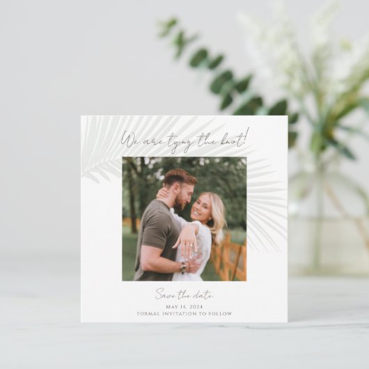 トロピカルエレガントフォトセーブ・ザ・デート案内 招待状 (スタンド正面)