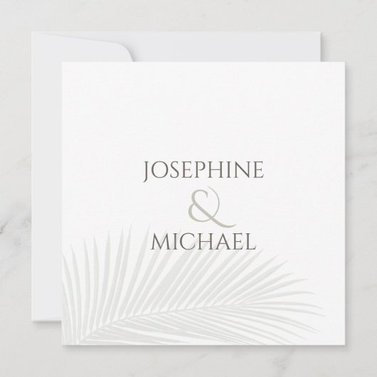 トロピカルエレガントフォトセーブ・ザ・デート案内 招待状 (裏面)