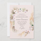 トロピカルエレガントフラワーのウェディング招待状 招待状 (正面)