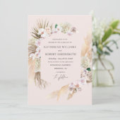 トロピカルエレガントフラワーのウェディング招待状 招待状 (スタンド正面)