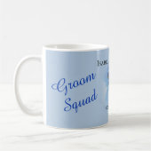 トロピカルエレガントブルーオーキッドグルームズポッシー結婚ズ コーヒーマグカップ (左)