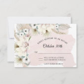 トロピカルエレガントボホフローラ色あせ自然る緑 招待状 (正面)