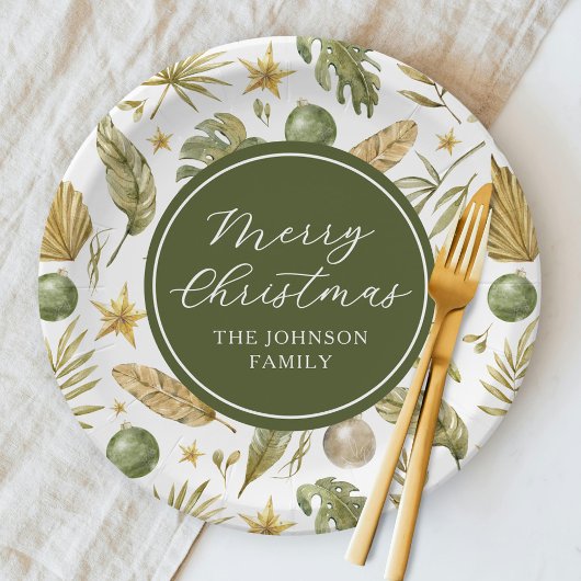 トロピカルエレガントメリークリスマス ペーパープレート
