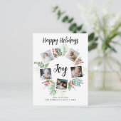 トロピカルエレガントリースフォトコラージクリスマス シーズンポストカード (スタンド正面)