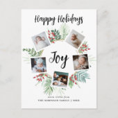 トロピカルエレガントリースフォトコラージクリスマス シーズンポストカード (正面)