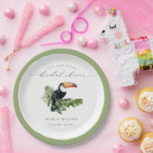 トロピカルエレガントレインフォレストトゥカンブライダルシャワー ペーパープレート (パーティー)