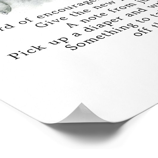 トロピカルエレファントガールレイトナイトおむつ ポスター (角)