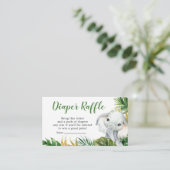 トロピカルエレファントボーイ赤ちゃんシャワーおむつラッフル エンクロージャーカード (スタンド正面)