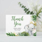 トロピカルエレファントボーイ赤ちゃんシャワーサンキューカード サンキューカード (スタンド正面)