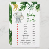 トロピカルエレファントボーイ赤ちゃんシャワーベビーの特徴ゲーム (正面/裏面)