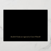 トロピカルエロープメントウェディングレセプション ブラック＆ゴールド 箔招待状 (裏面)