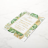 トロピカルエロープメントウェディングレセプション 箔招待状 (回転した状態)