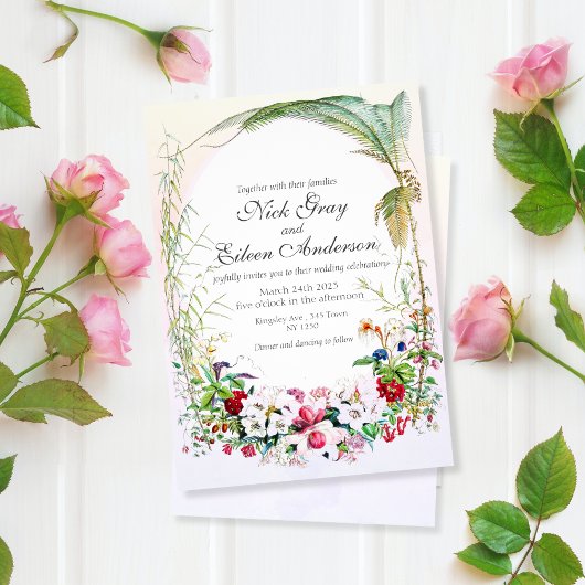 トロピカルエンチャント庭園の結婚式招待状 招待状