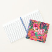 トロピカルオアシスウォーターカラーパーム&ハイビスカスフローラ ノートブック (内部)