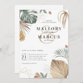 トロピカルオアシスパンパスアイラ結婚ンド 招待状 (正面/裏面)