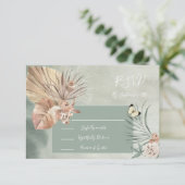 トロピカルオアシスパームリーフ応答カードRSVP 出欠カード (スタンド正面)