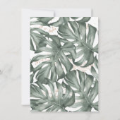 トロピカルオアシスパームリーフ金ゴールドベビーシャワー 招待状 (裏面)