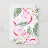 トロピカルオアシスピンクグリーンハワイアンフローラRSVP 出欠カード (裏面)