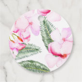 トロピカルオアシスピンクグリーンハワイアンブライダルシャワー フェイバータグ (裏面)