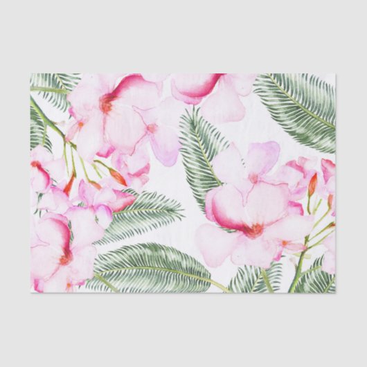 トロピカルオアシスピンクグリーンハワイアン結婚フローラ 薄葉紙 (正面)