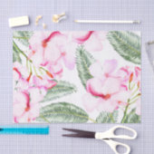 トロピカルオアシスピンクグリーンハワイアン結婚フローラ 薄葉紙 (クラフト)