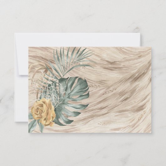 トロピカルオアシス結婚パームの詳細と情報カード 出欠カード (裏面)