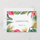 トロピカルオアシス結婚フラワーズエスコートカード サンキューカード (正面)