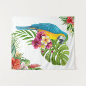 トロピカルオウムの壁タペストリー鮮やか- Jungle Dec タペストリー (正面(横))