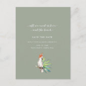 トロピカルオウムビーチ結婚式日付を保存 案内ポストカード (正面)