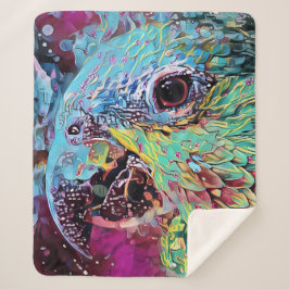 トロピカルオウム抽象デザイン シェルパブランケット