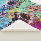 トロピカルオウム抽象デザイン シェルパブランケット (3/4)