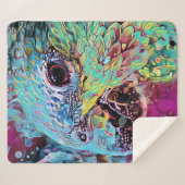 トロピカルオウム抽象デザイン シェルパブランケット (正面(横))