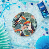 トロピカルオウム紙ナプキンス ペーパープレート (パーティー)