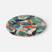 トロピカルオウム紙ナプキンス ペーパープレート (アングル)