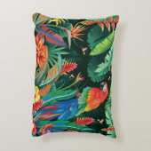 トロピカルオウム：エキゾチックなフローラ背景。 アクセントクッション (裏面(縦))