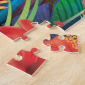 トロピカルオウム:エキゾチックなフローラ背景。 ジグソーパズル (側面)