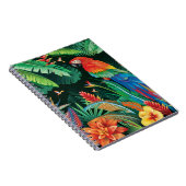 トロピカルオウム：エキゾチックなフローラ背景。 ノートブック (右側)