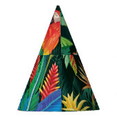 トロピカルオウム：エキゾチックなフローラ背景。 パーティーハット (裏面)