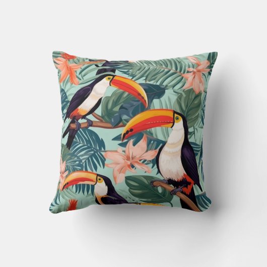 トロピカルオウム クッション (裏面)