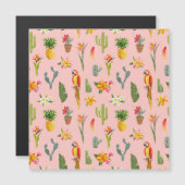 トロピカルオウム、サボテンのヴィンテージパターン。 (正面/裏面)