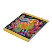 トロピカルオウム – 赤オレンジイエローブルー タイル (側面)