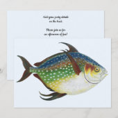 トロピカルオパーフィッシュ、ヴィンテージ海洋動物 (正面/裏面)