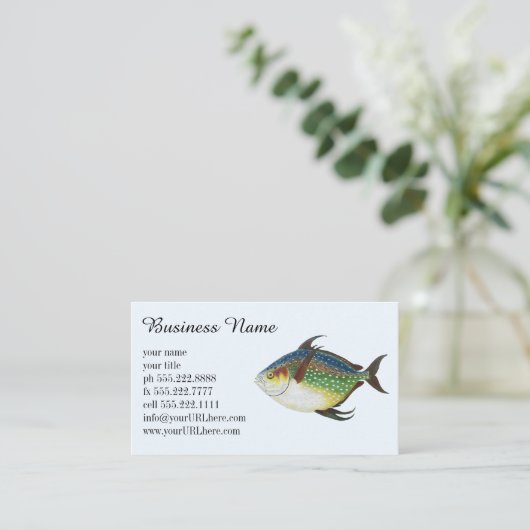 トロピカルオパーフィッシュ、ヴィンテージ海洋水生動物 名刺 (スタンド正面)